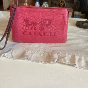 Coach leather wristlet new